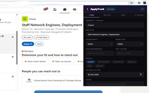 JobLedger :: Smart job application tracker with Google Sheets sync and follow-up reminders.