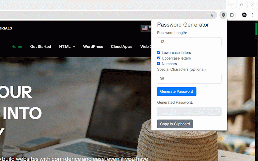 Password Generator :: Generate secure passwords with customizable options.