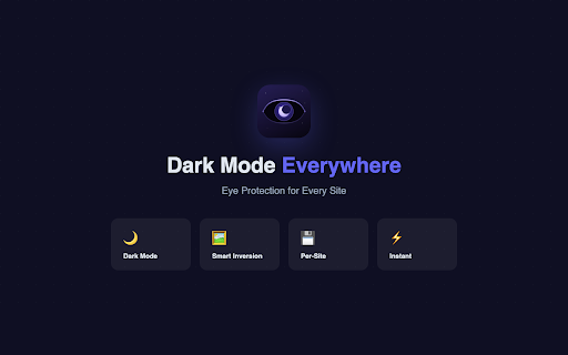 Dark Mode Everywhere – Eye Protection for Every Site :: Force dark mode on any website. Smart inversion preserves images and videos. Remembers your setting per site.
