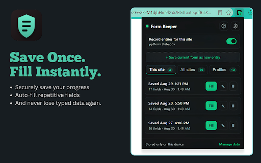 Form Keeper — Local Form Autofill :: Save form inputs and reuse them later. Everything stays on your device — nothing is ever sent anywhere.