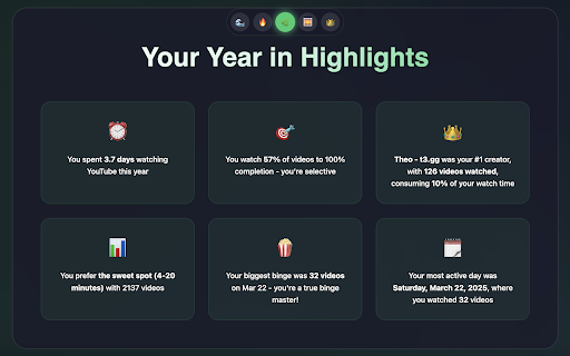 YouTube Wrapped :: Generate your personal YouTube Wrapped from your watch history