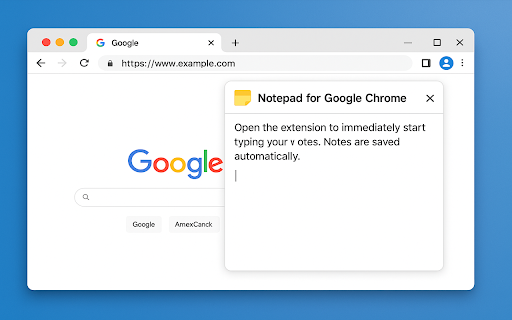 Notepad for Google Chrome :: A simple scratch‑pad that autosaves locally.