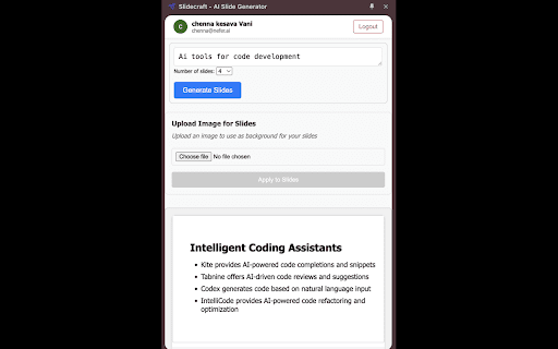 Slidecraft - AI Slide Generator :: Generate professional-looking slide decks using AI with Google Slides integration