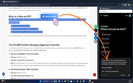 Gemini Side Panel :: Opens Gemini in a side panel with page context support