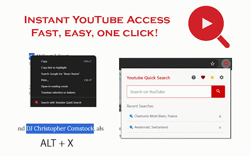 Youtube Quick Search: Popup, Right-Click & Shortcut :: Quick access to Youtube