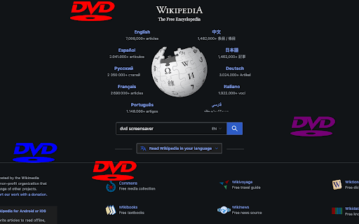 DVD Screensaver - Bouncing Logo :: Add nostalgic bouncing DVD logos to any webpage! Customizable size, speed, and collision effects.