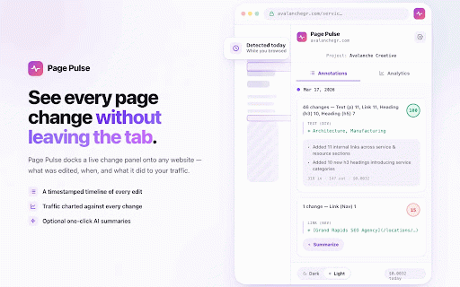 Page Pulse :: Track SEO changes on any page — see what changed, when, and how it impacted your search performance.