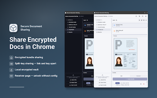 Secure Document Sharing :: Use secure document sharing: encrypted document vault, secure file transfer & Google Drive bundles — link and key stay separate.