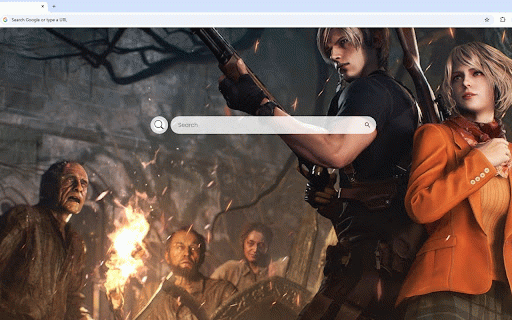Resident Evil Live Wallpaper :: Animated Leon and Ashley in intense Resident Evil 4 Remake scenes with dark atmosphere.