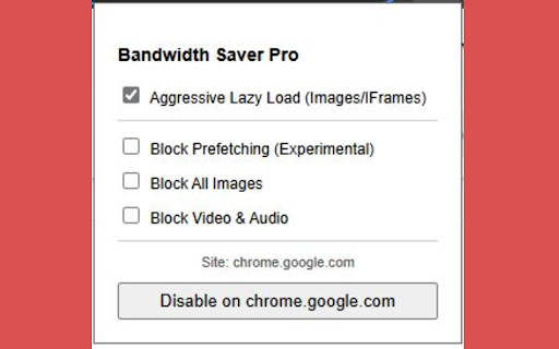 Bandwidth Saver Pro :: Saves bandwidth with lazy loading, prefetch blocking, and optional image/video blocking.