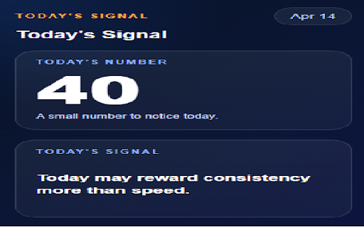Today's Signal :: Daily number and short signal for your day.