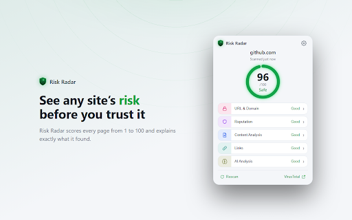 Risk Radar :: Analyzes website trustworthiness and risk while browsing, detecting phishing, social engineering, and manipulative content.