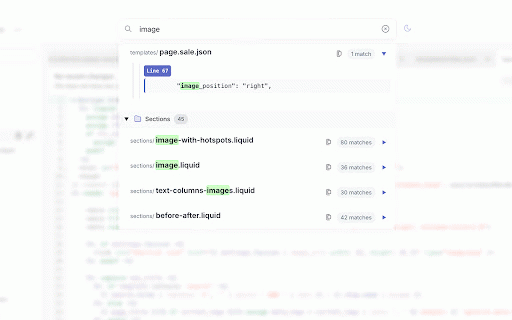 Shopify Code / Theme Search - Free & Fast :: Easily search through Shopify theme code editor files