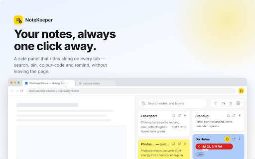NoteKeeper - Notes, To-Dos, Reminders & Lock :: Quick notes, voice notes, checklists, reminders, locked notes & pop-out notes in a side panel. 100% private & offline.