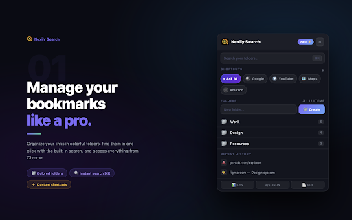 Nexily :: Gestionnaire de favoris intelligent — organisez, recherchez et accédez à vos liens en un clic.
