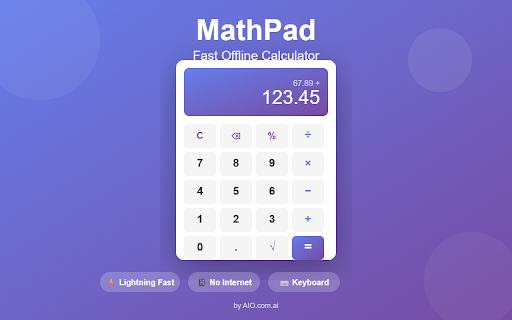 MathPad :: Fast offline calculator for quick calculations directly in your browser by AIO.com.ai