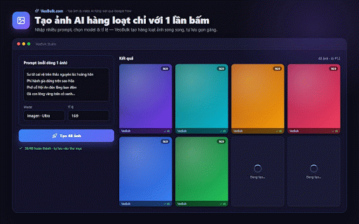 VeoBulk - Tạo ảnh và video AI hàng loạt qua :: Công cụ tạo ảnh và video AI hàng loạt qua Google Flow