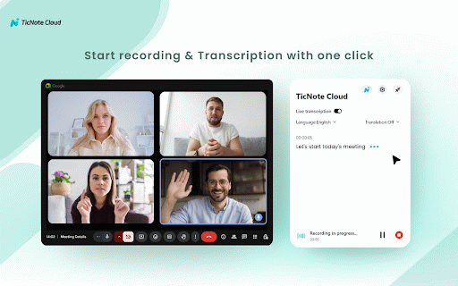 TicNote Cloud: AI Meeting Notes — Record & Transcribe with Translation :: Record & transcribe web meetings with live captions & translation for Google Meet. AI meeting notes in TicNote Cloud—no bot.