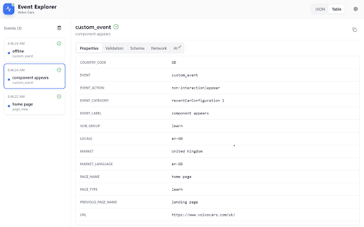 VCC Tracking Event Explorer :: Tracking Service Event Explorer for Volvocars.com