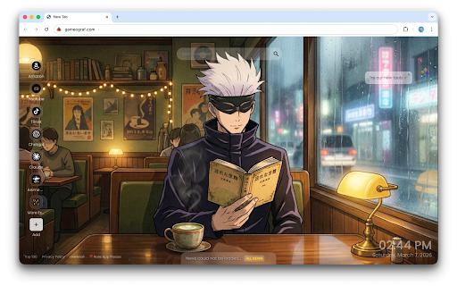 Lofi Sytle Satoru Gojo Live Wallpaper :: Bring Lofi Style Satoru Gojo's limitless sorcerer energy to your browser with a calming live wallpaper on every new tab you open