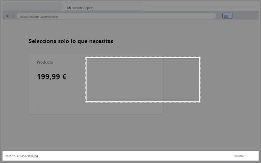 Mi Recorte Rápido :: Selecciona un área de la pantalla y descárgala en JPG.