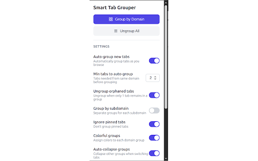 Smart Tab Grouper :: Automatically group browser tabs by domain with instant auto-collapse. Clean, fast, and smart.