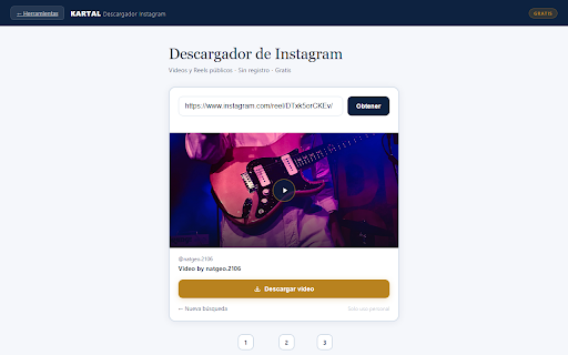 Video Downloader for Instagram :: Download Instagram videos and Reels instantly with a single click. H.264, with audio, no registration required.