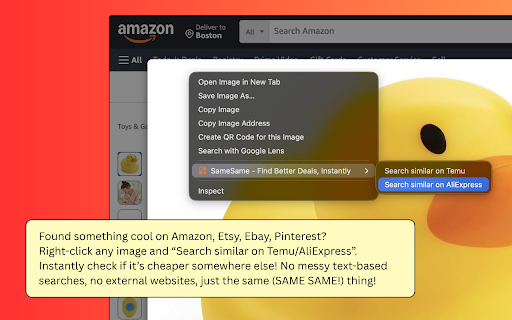 SameSame - Find Better Deals, Instantly :: Temu & AliExpress, supercharged. Search by image from anywhere, find similar products, compare prices, and shop smarter!