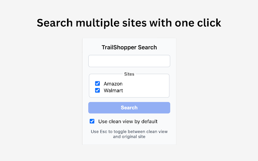 TrailShopper – Clean Grid View for Amazon & Walmart :: Compare and browse Amazon and Walmart in a clean, distraction-free shopping layout.