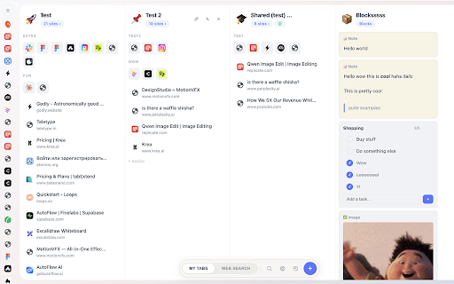 FlowTabs :: A tab group dashboard that replaces your new tab page
