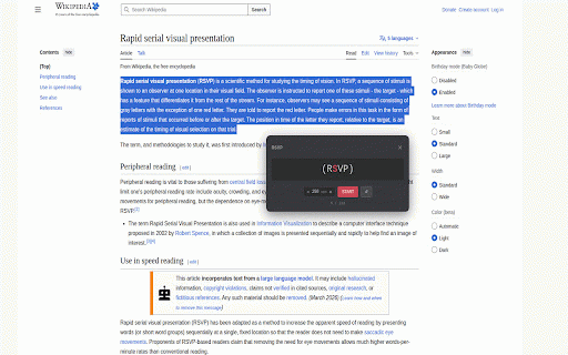 Rapid serial visual presentation reader (RSVP) :: Speed read any text on the web with RSVP (Rapid Serial Visual Presentation)