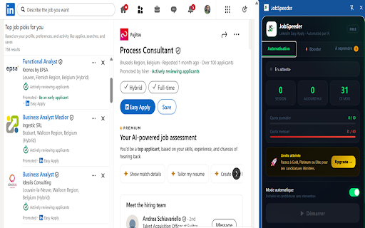 JobSpeeder :: Postulez automatiquement aux offres LinkedIn Easy Apply grâce à l'IA — JobSpeeder