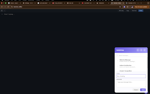 QuickDrop :: Drop pre-written messages into any text field with one click. Save, manage, and instantly paste your frequently used texts.