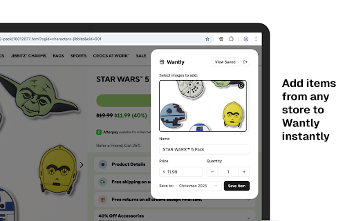 Wantly: Wishlist & Product Saver :: Save products from any store to your wishlist with one click.