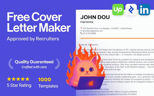 Cover Letter Maker :: Use our cover letter maker as your everyday job application creator to effortlessly build a cover page for resume with AI