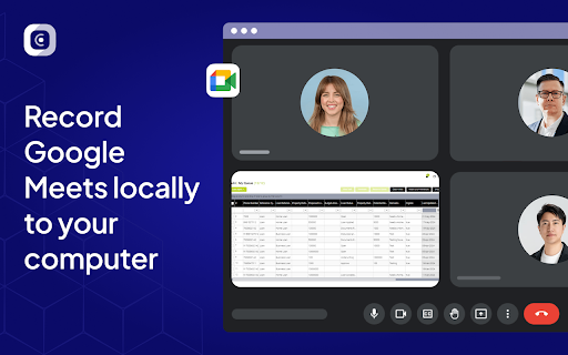 OneClick Google Meet Recorder :: Professional meeting recorder for Google Meet with advanced features