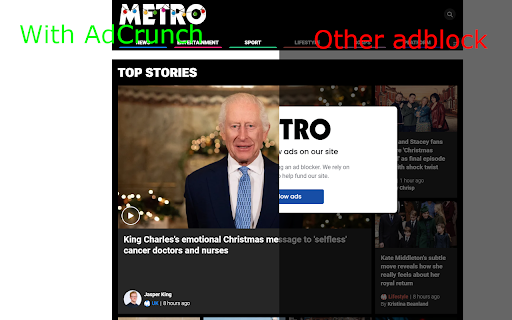 AdCrunch - Undetectable AdBlocker :: The best Adblocker. Blocks adblock detectors, malware, trackers on top of blocking ads on YouTube, Twitch, Facebook, and way more!