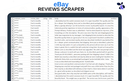 Ebay Reviews Scraper and Exporter | Ecomstal :: #1 Easily extract and export the Ebay Reviews Scraper & Exporter. Get ratings, comments, and timestamps in CSV/Excel.