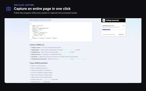 FullPage Screenshot :: Capture an entire webpage and export it as PNG, JPEG, or PDF.