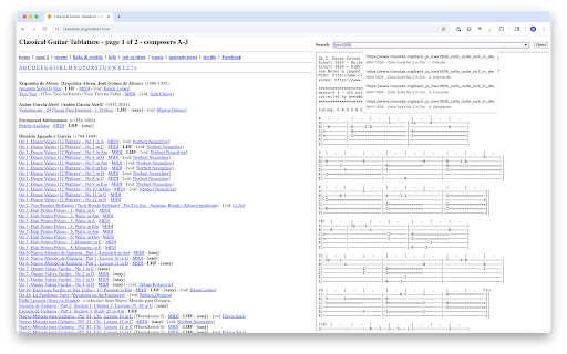 Classtab Navigator :: Easily filter and open a tab!