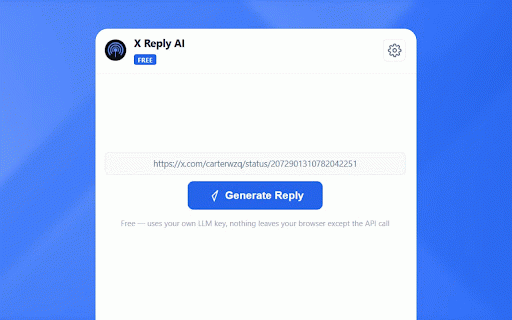 X Reply AI :: One-click AI reply for X posts. Bring your own LLM key. Unlock full features on signalmelo.com.