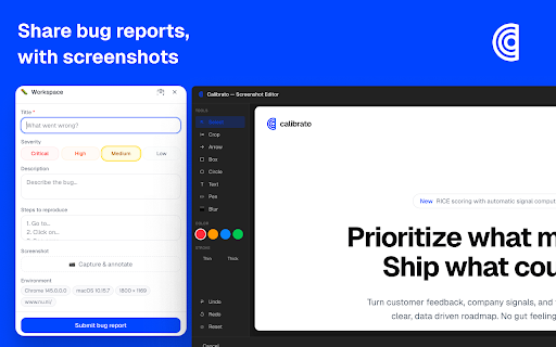Calibrato Bug Reporter :: Report bugs instantly from any page.