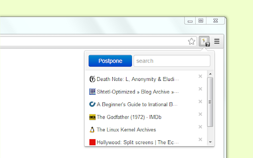 Postpone Page :: Save pages to read later without relying on an external website.