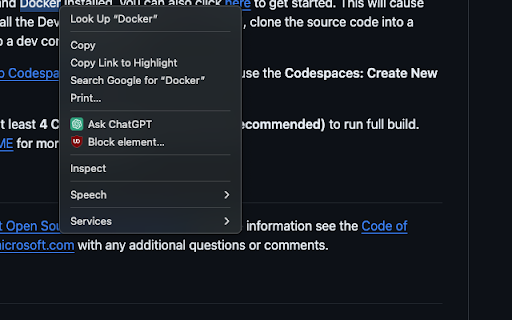 ChatGPT context menu :: Ask ChatGPT about selected text