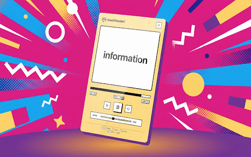 Read muchfaster! :: Speed reading tool that displays text one word at a time using RSVP technique to help you focus and read faster.