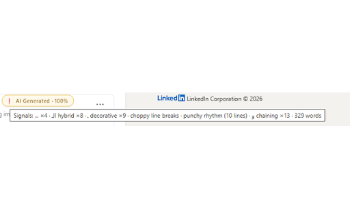 LinkedIn AI Post Detector :: Classifies LinkedIn posts as AI-generated or human-written as you scroll.