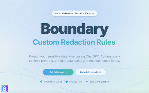 Boundary :: AI Prompt Security - Protect your sensitive data when using ChatGPT and other AI models.