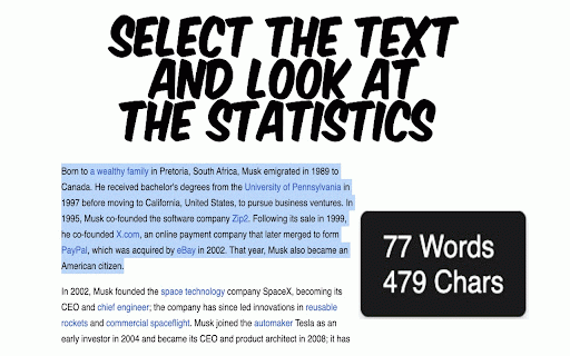 Words Counter :: Words Counter – a simple word counter for Chrome. Instantly view word count and character count without leaving your current tab.