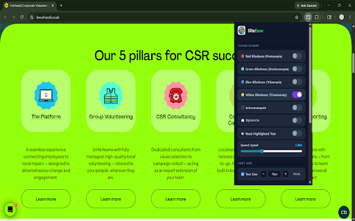 Site Ease :: Site Ease is a tool designed to enhance web accessibility for individuals with visual impairments and color blindness.