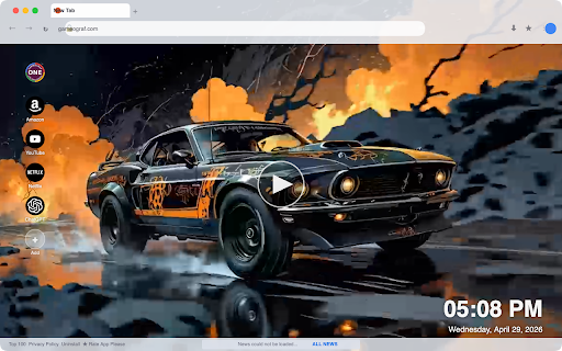 Muscle Car Inferno Live Wallpaper :: Rev up your new tab with Muscle Car Inferno! Enjoy stunning HD live wallpapers featuring powerful muscle cars in action.